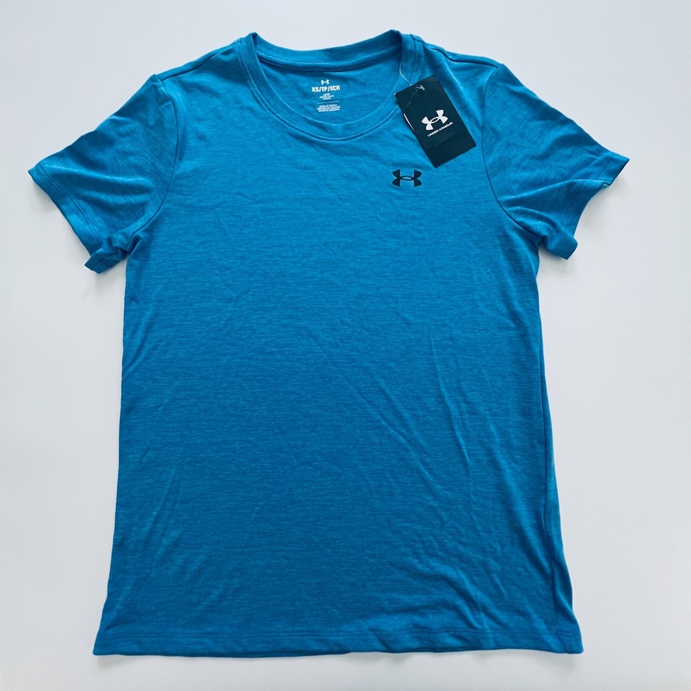Under Armour Women XS Blue Short Sleeve Active Workout T-Shirt NWT Loose Fit